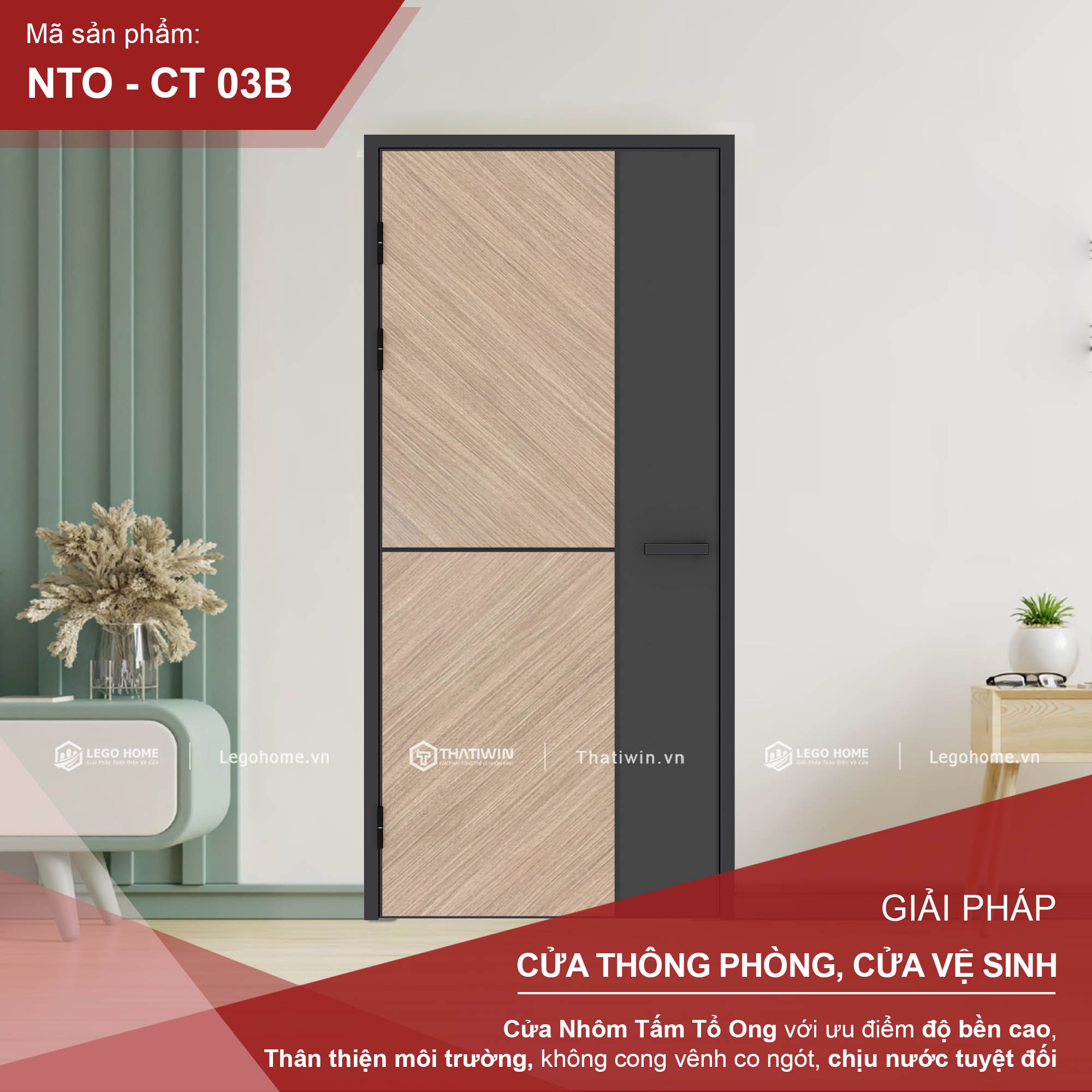 Cửa Nhôm Tấm Tổ Ong CT 03