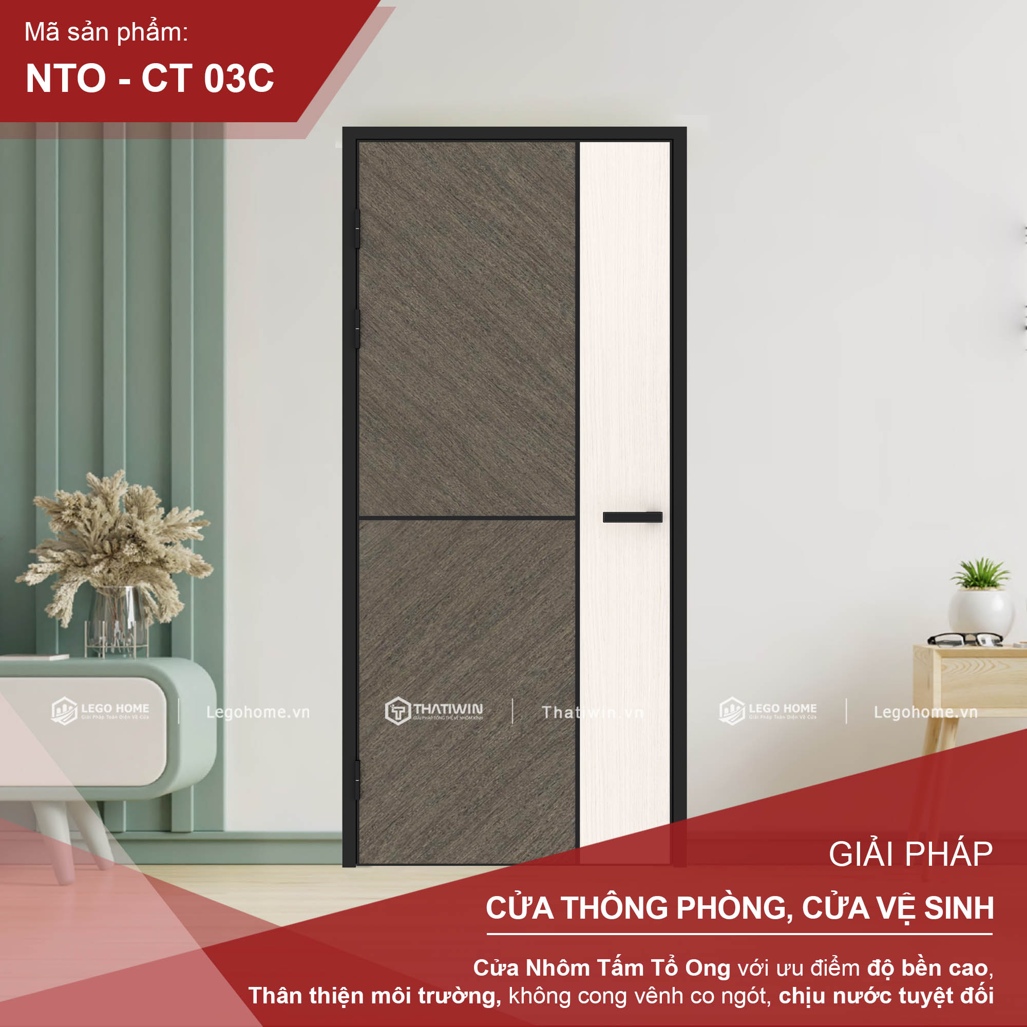 Cửa Nhôm Tấm Tổ Ong CT 03