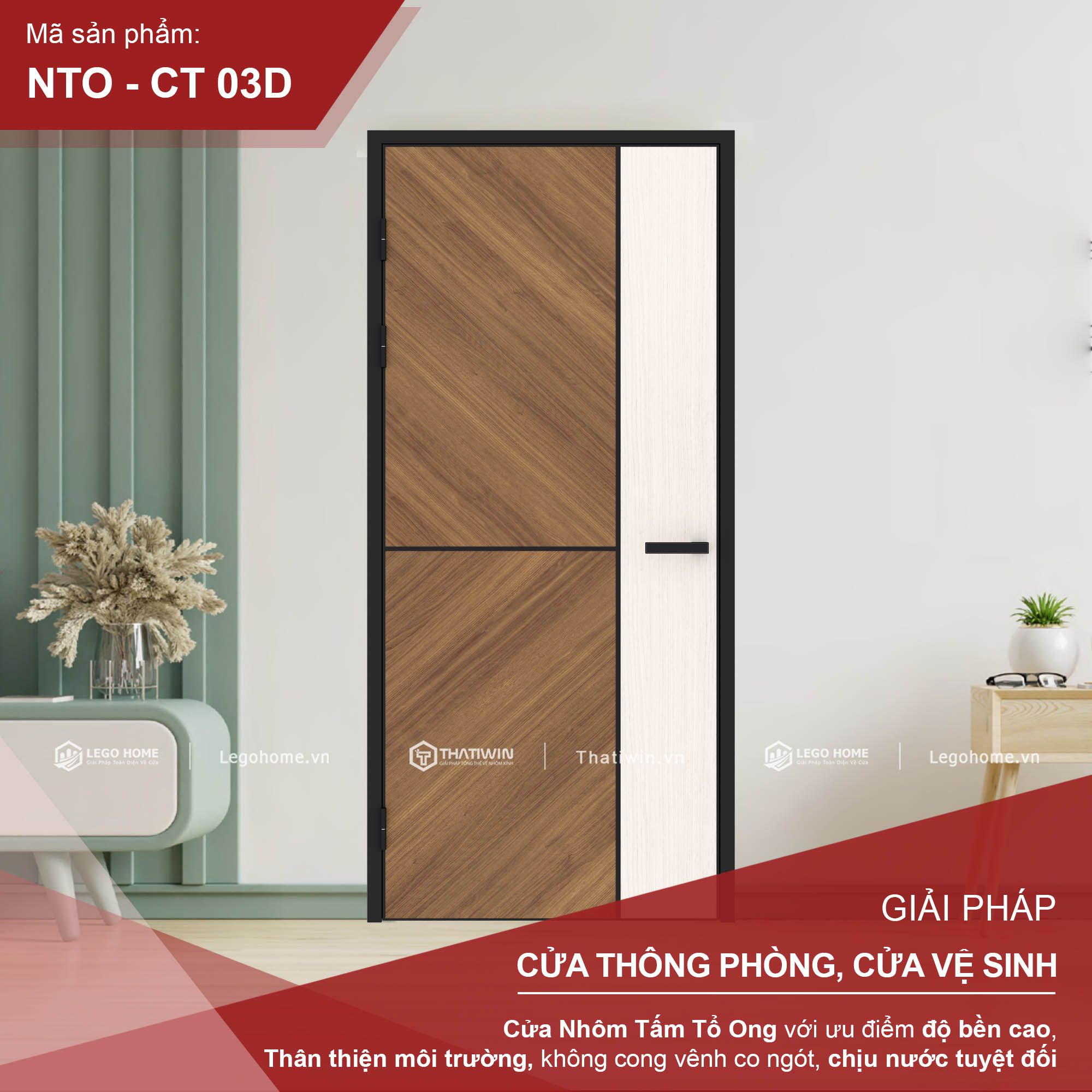 Cửa Nhôm Tấm Tổ Ong CT 03