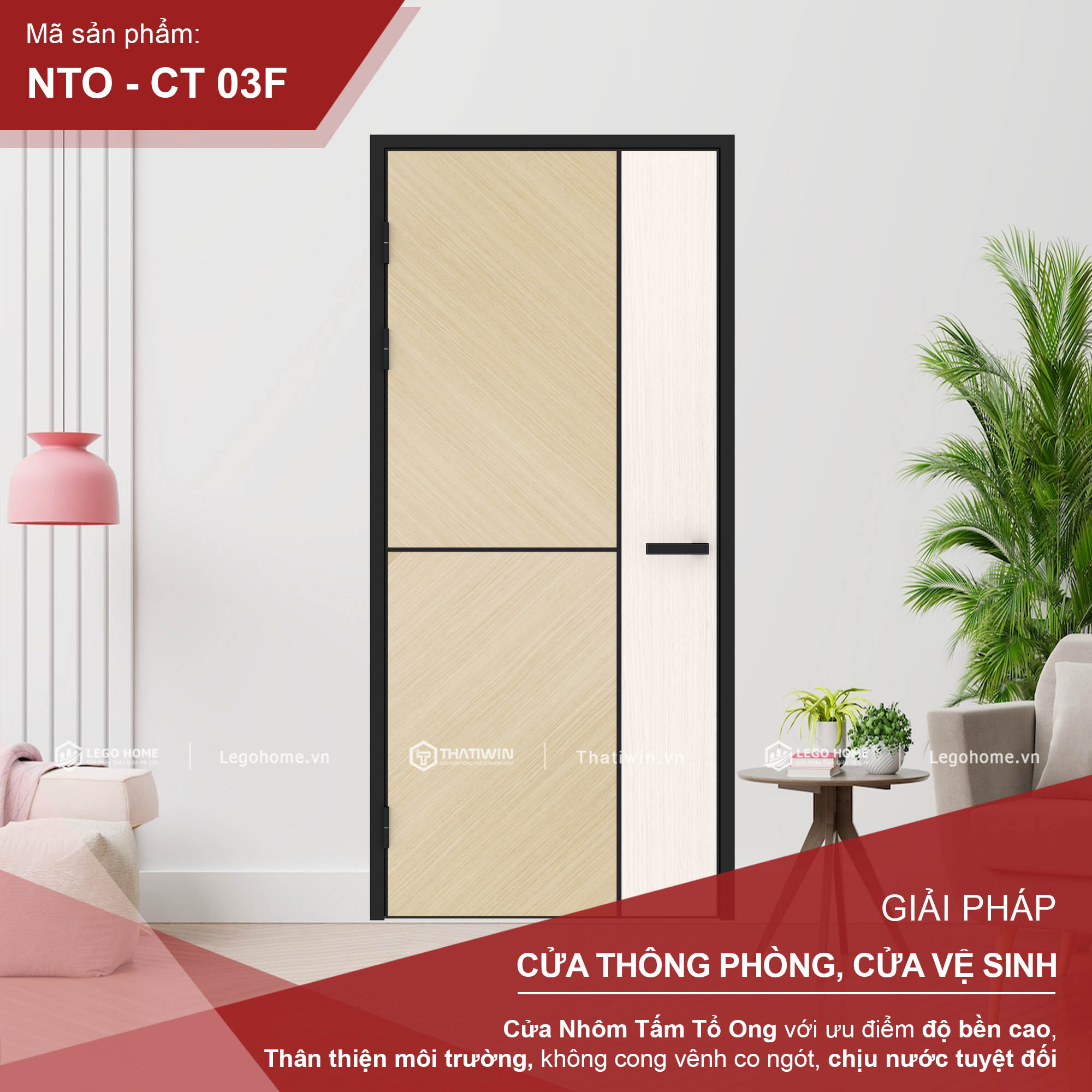 Cửa Nhôm Tấm Tổ Ong CT 03
