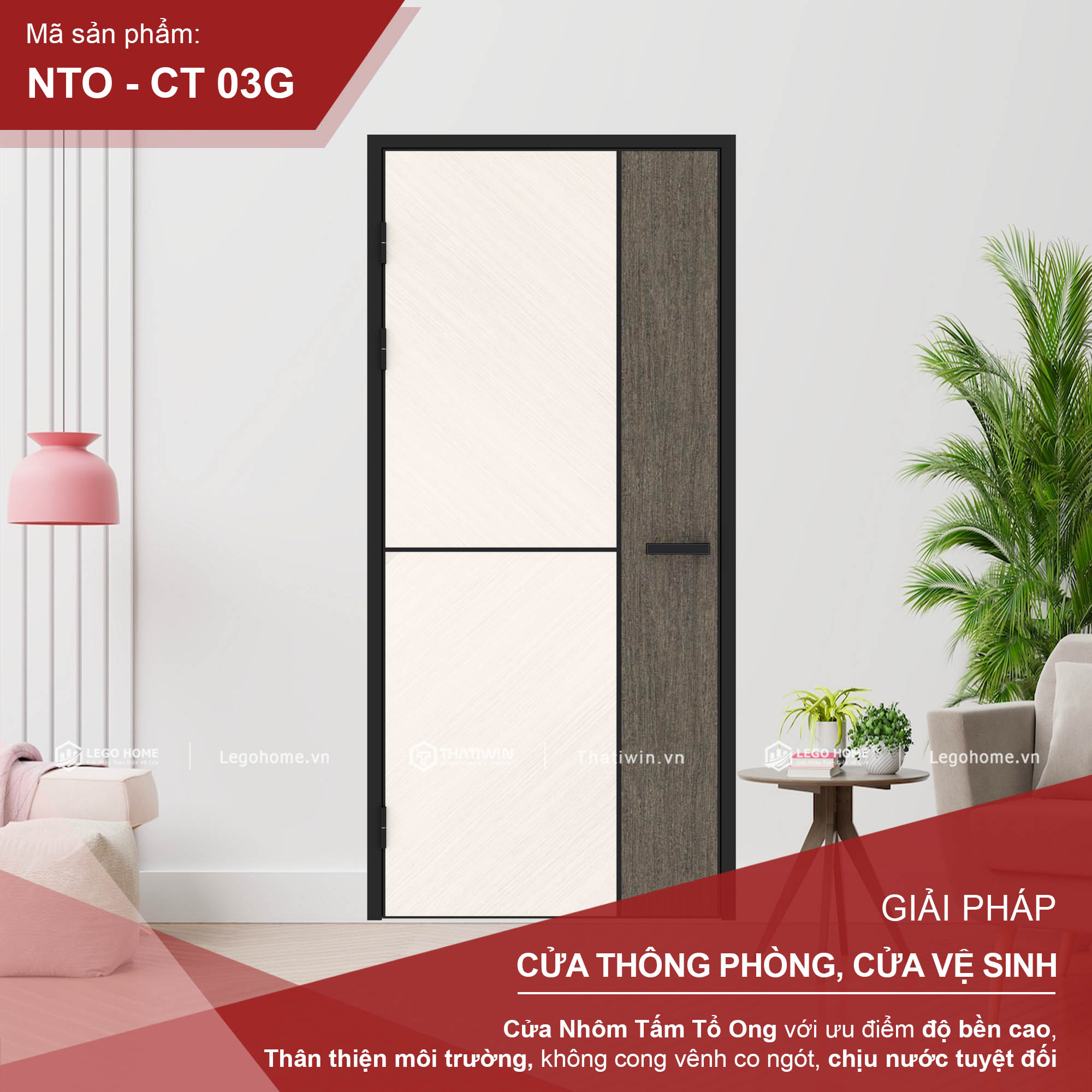 Cửa Nhôm Tấm Tổ Ong CT 03