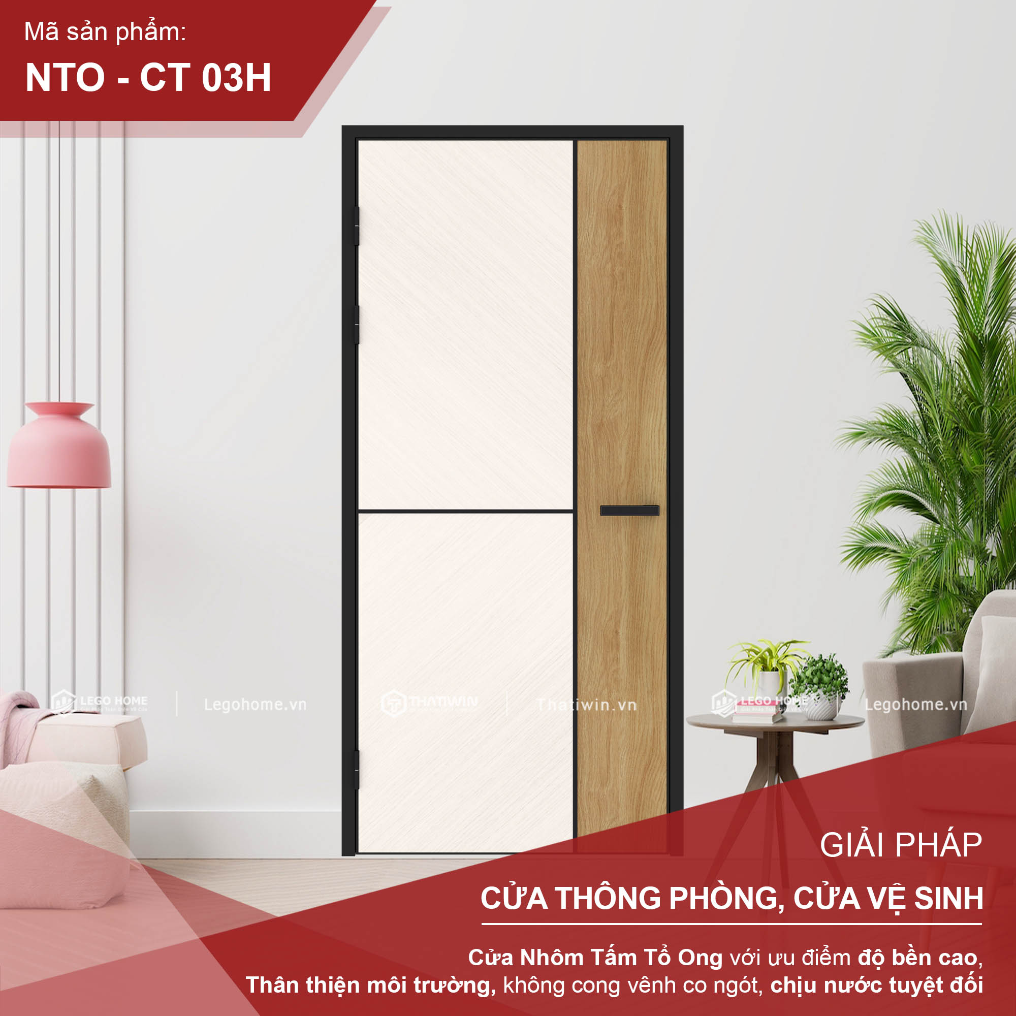 Cửa Nhôm Tấm Tổ Ong CT 03