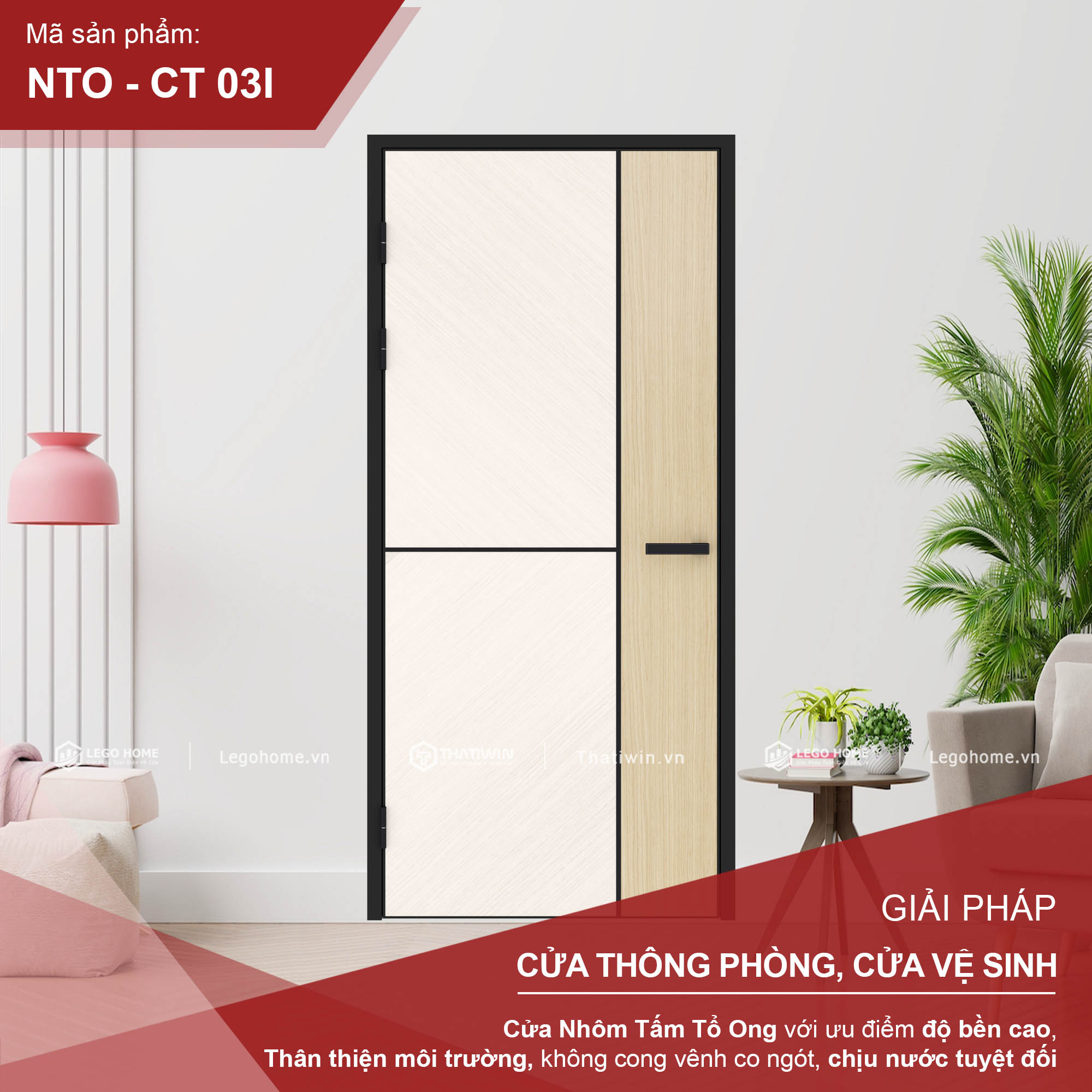 Cửa Nhôm Tấm Tổ Ong CT 03
