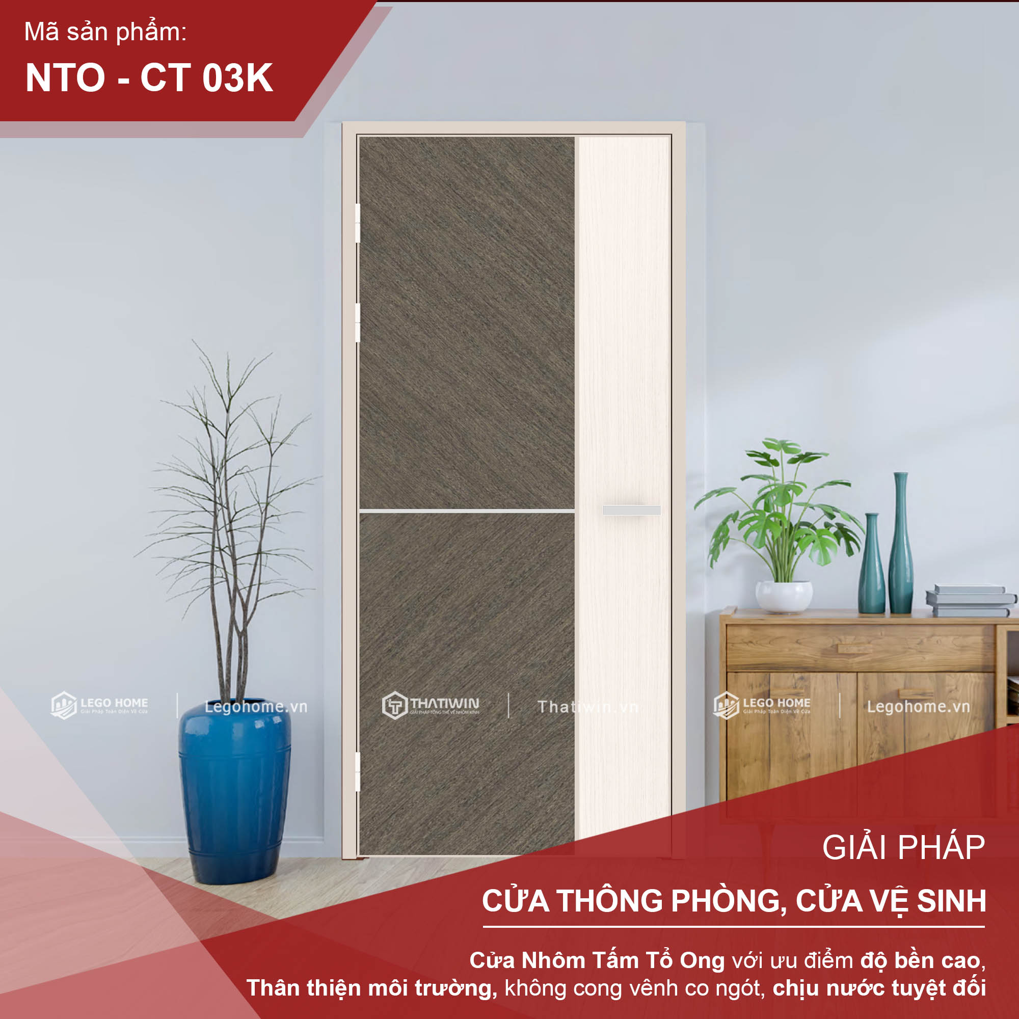 Cửa Nhôm Tấm Tổ Ong CT 03