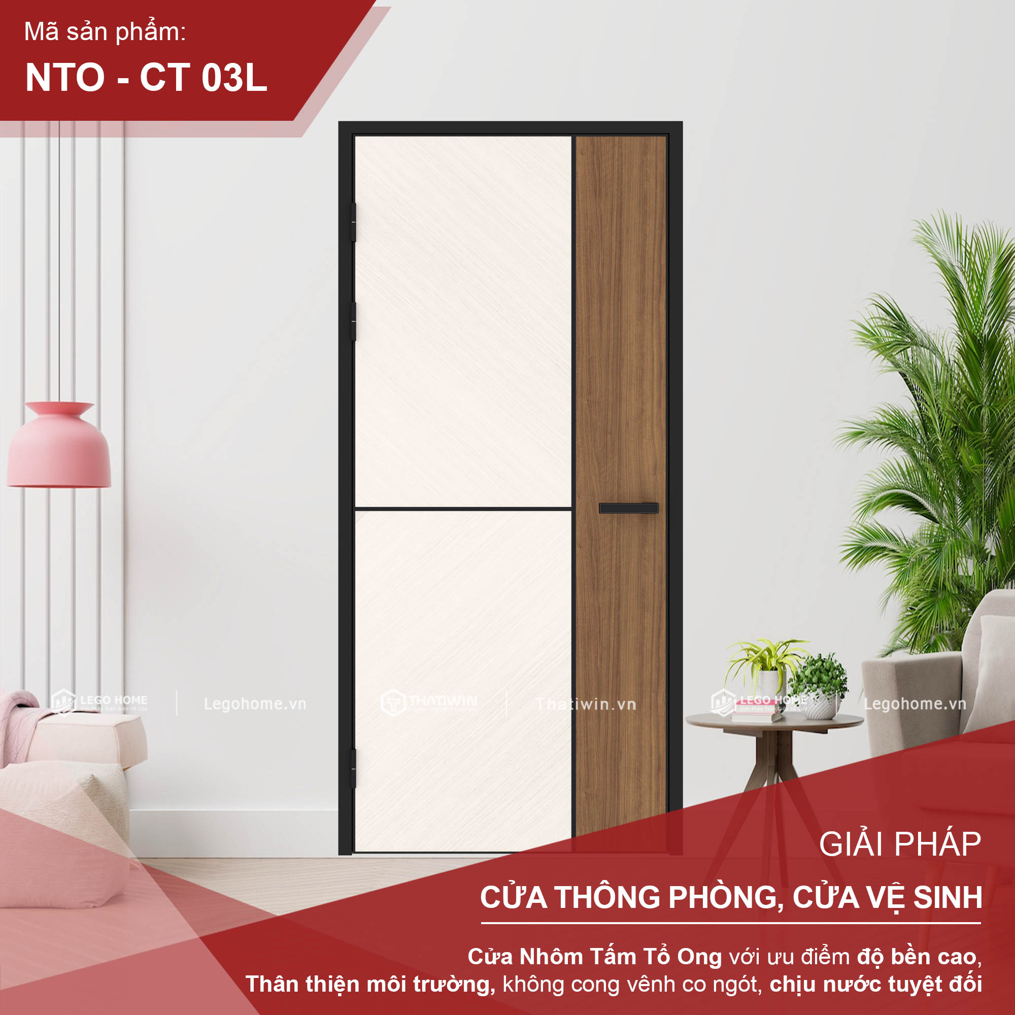 Cửa Nhôm Tấm Tổ Ong CT 03