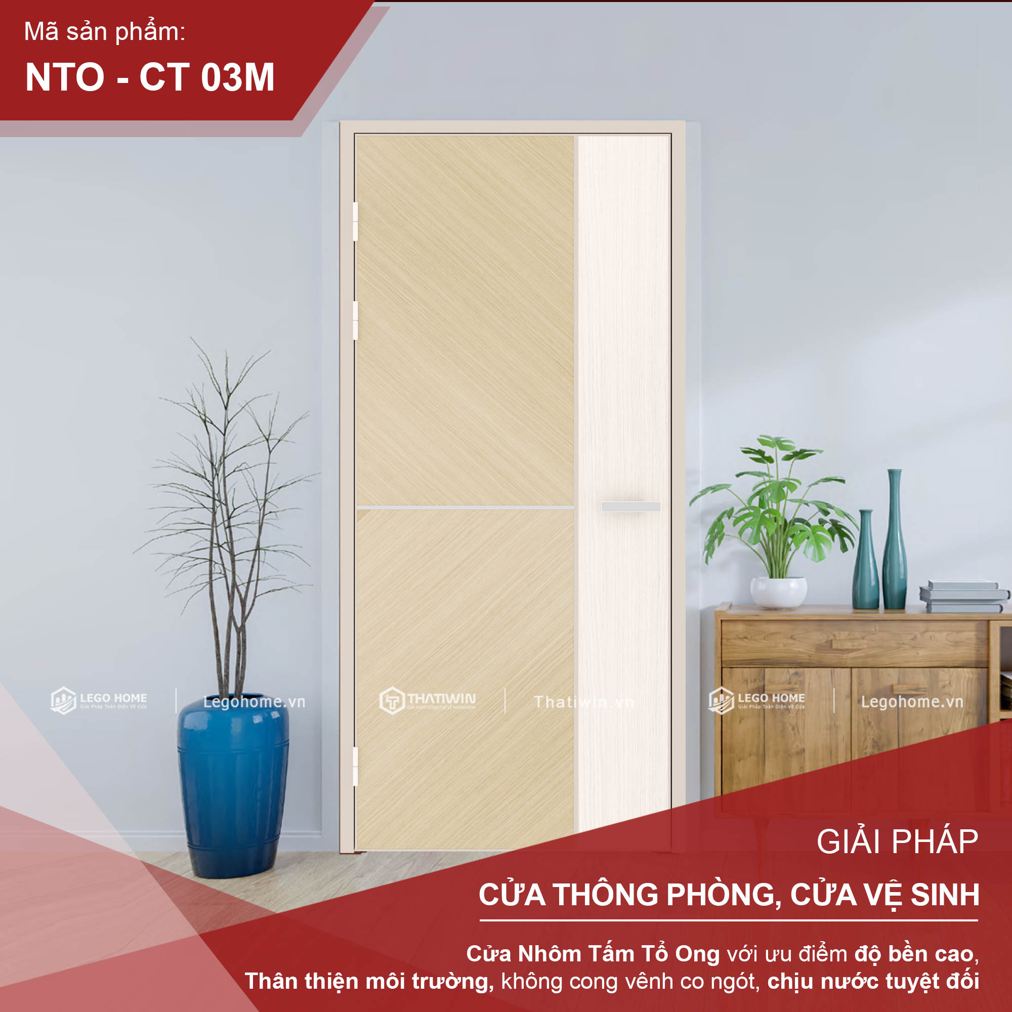 Cửa Nhôm Tấm Tổ Ong CT 03