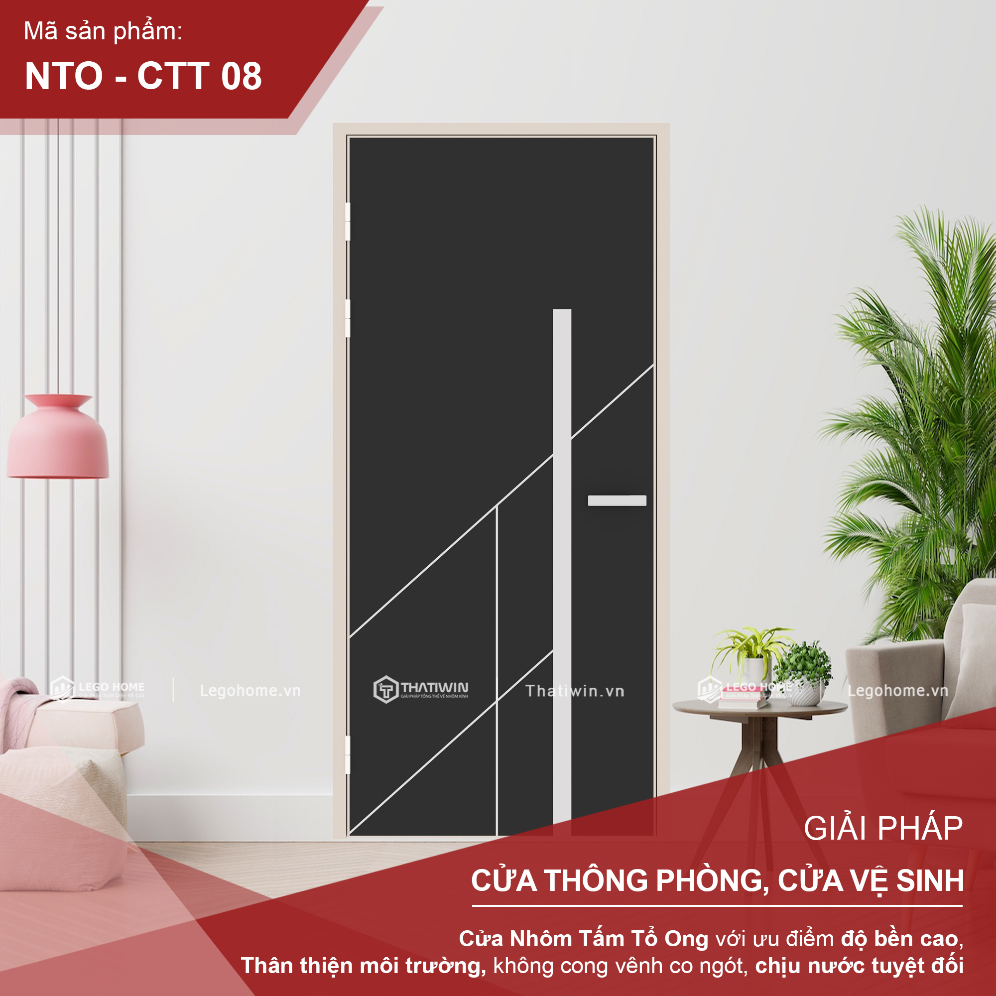Cửa Nhôm Tấm Tổ Ong CTT 08