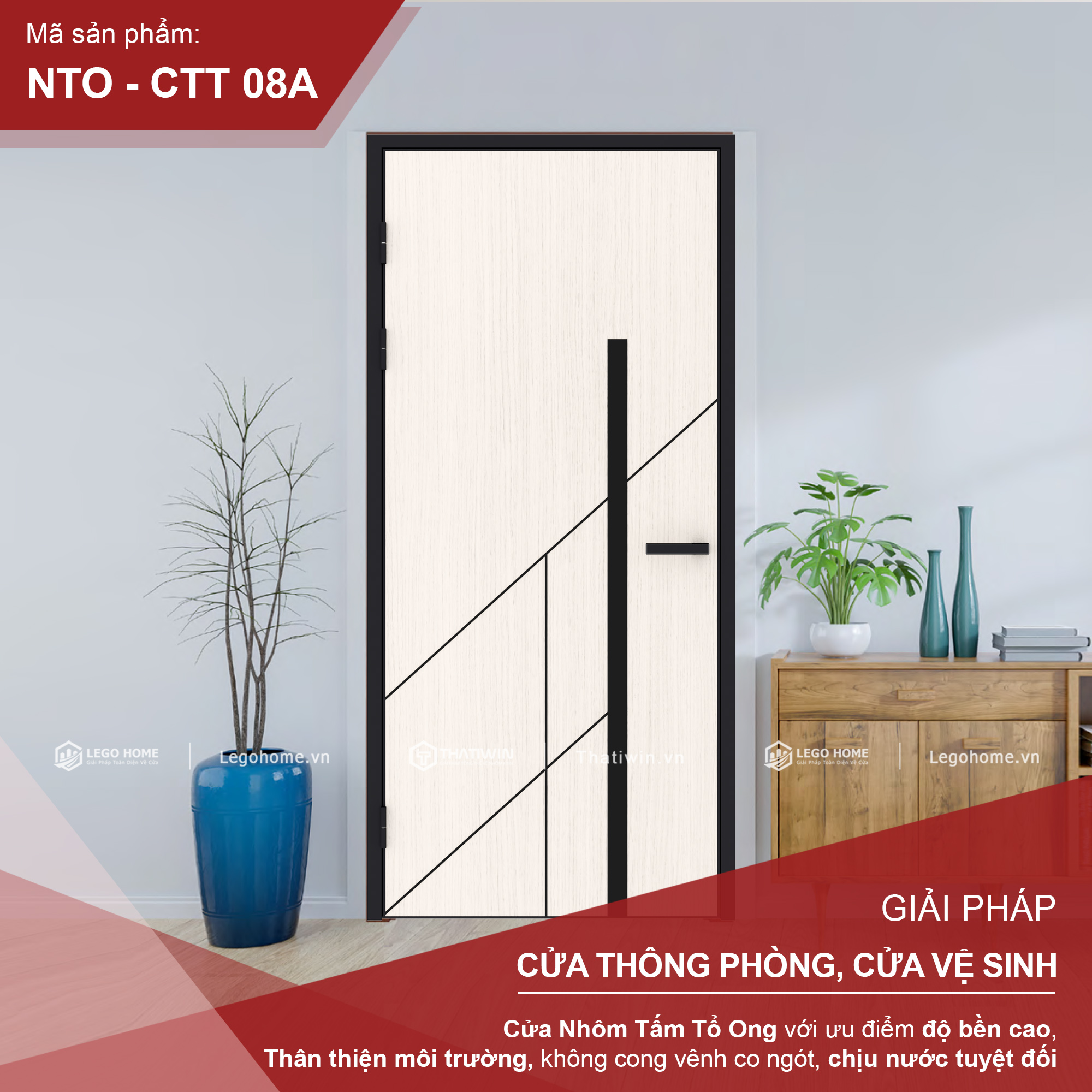 Cửa Nhôm Tấm Tổ Ong CTT 08