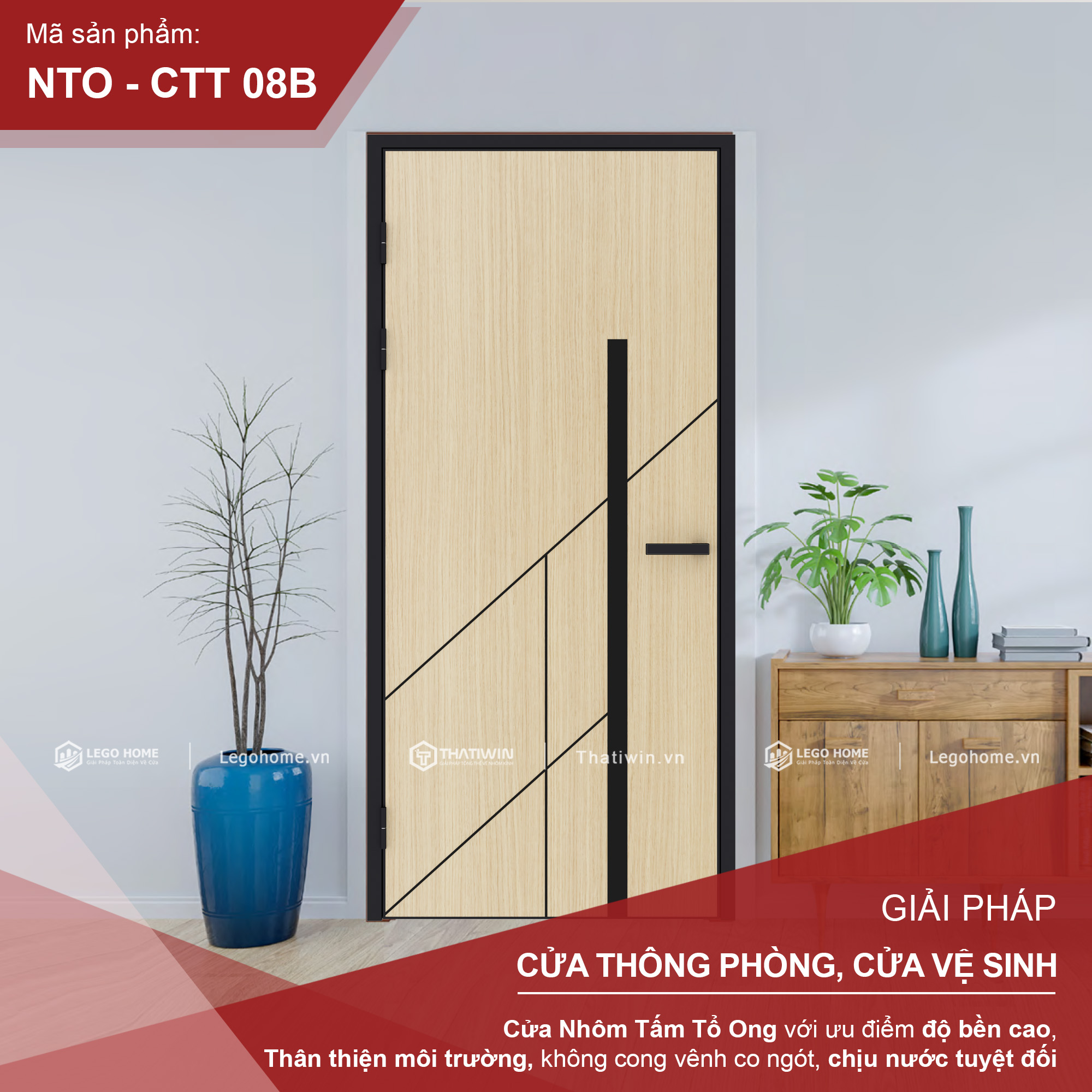 Cửa Nhôm Tấm Tổ Ong CTT 08