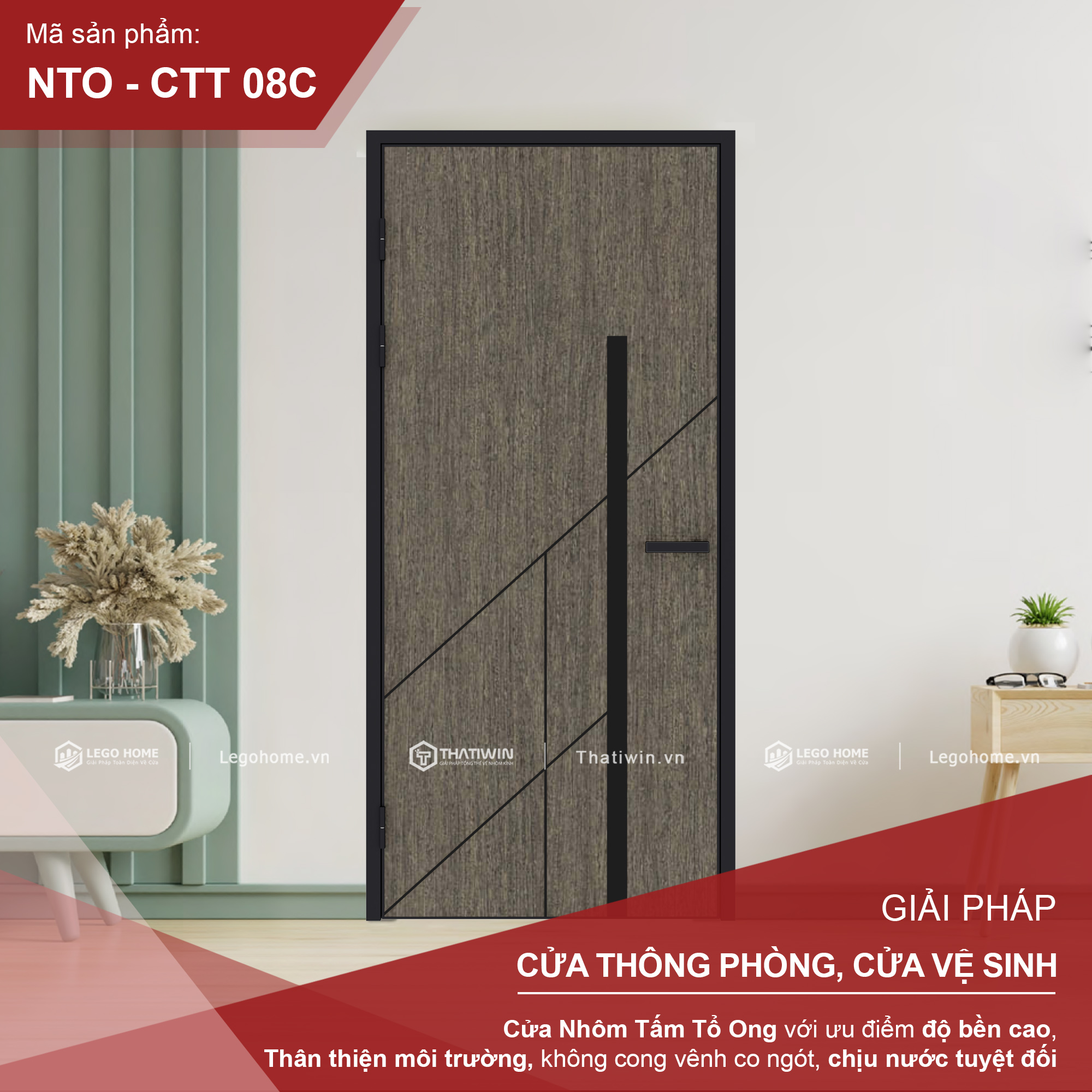 Cửa Nhôm Tấm Tổ Ong CTT 08