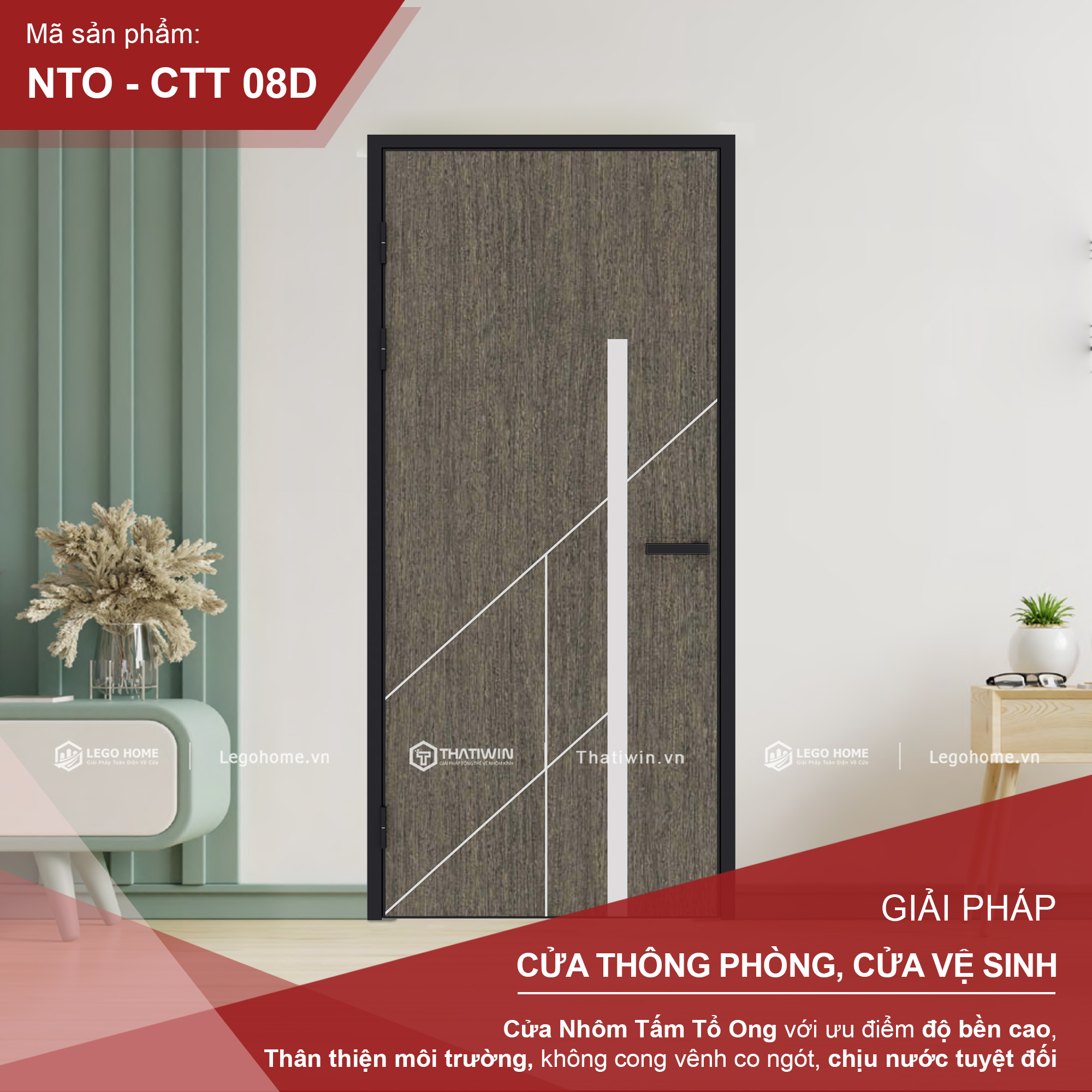 Cửa Nhôm Tấm Tổ Ong CTT 08