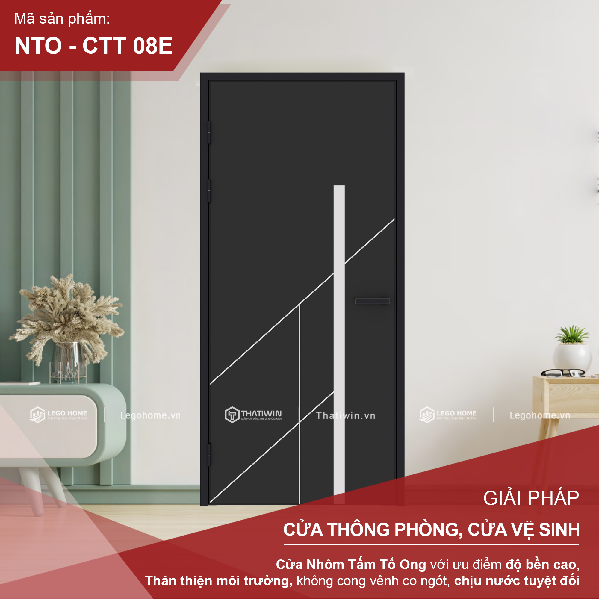 Cửa Nhôm Tấm Tổ Ong CTT 08