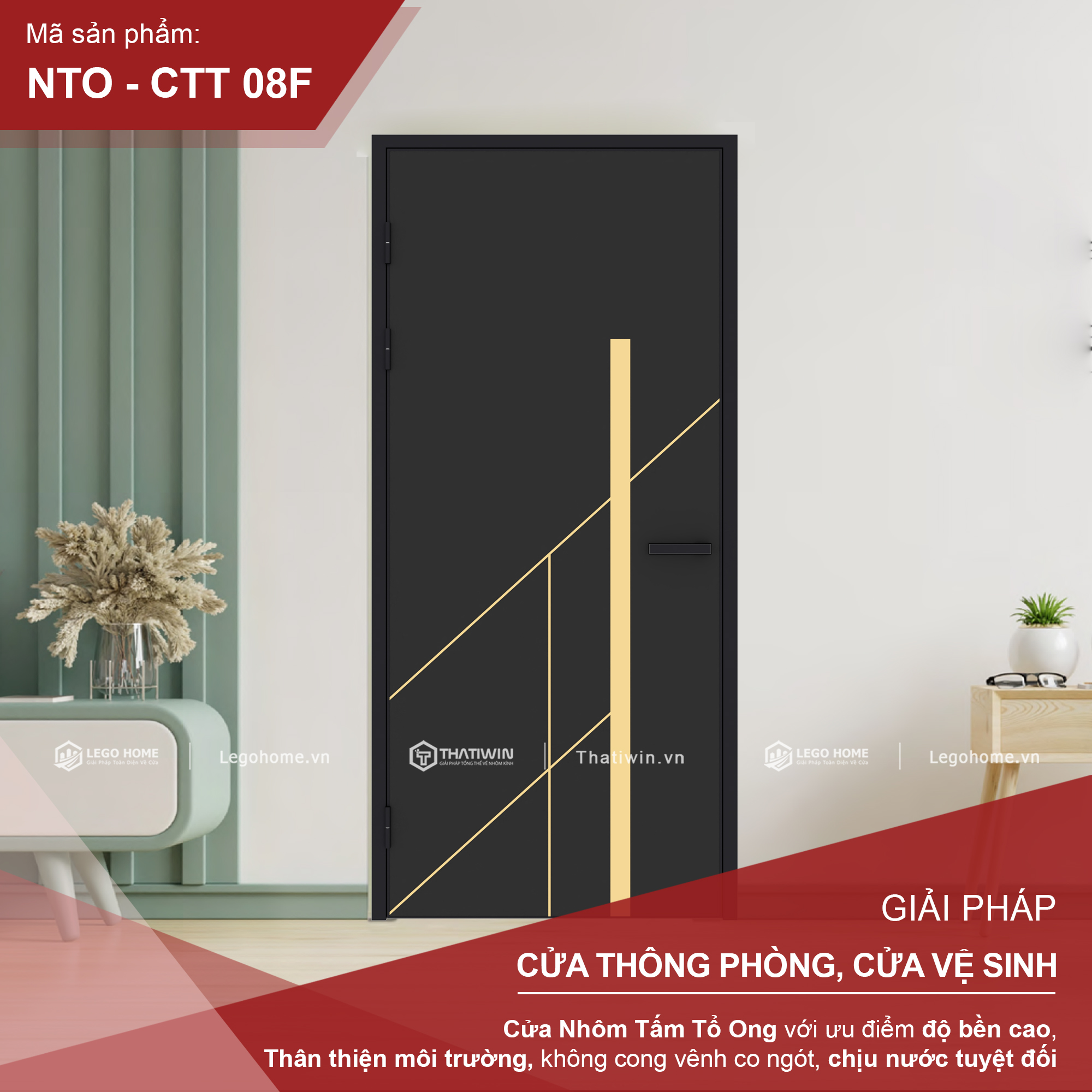 Cửa Nhôm Tấm Tổ Ong CTT 08