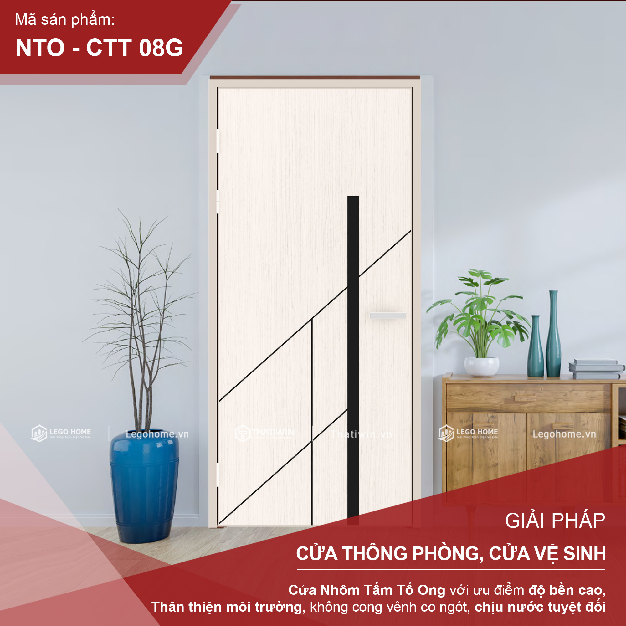 Cửa Nhôm Tấm Tổ Ong CTT 08