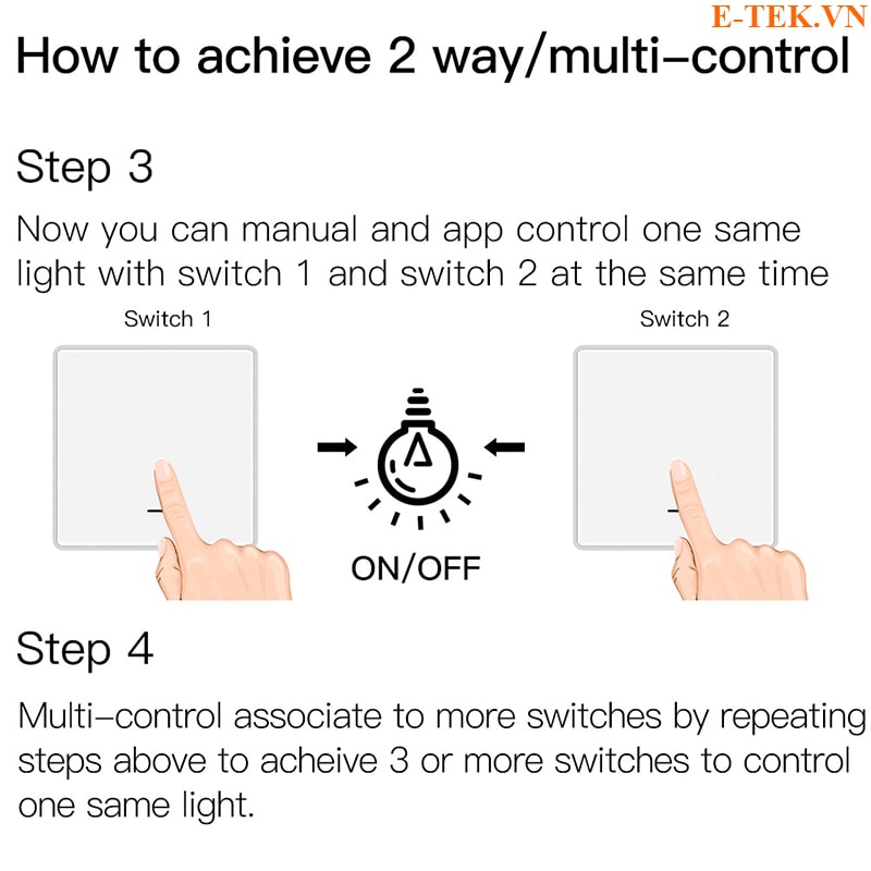 Cài đặt liên kết đa kiểm soát công tắc cơ tuya zigbee