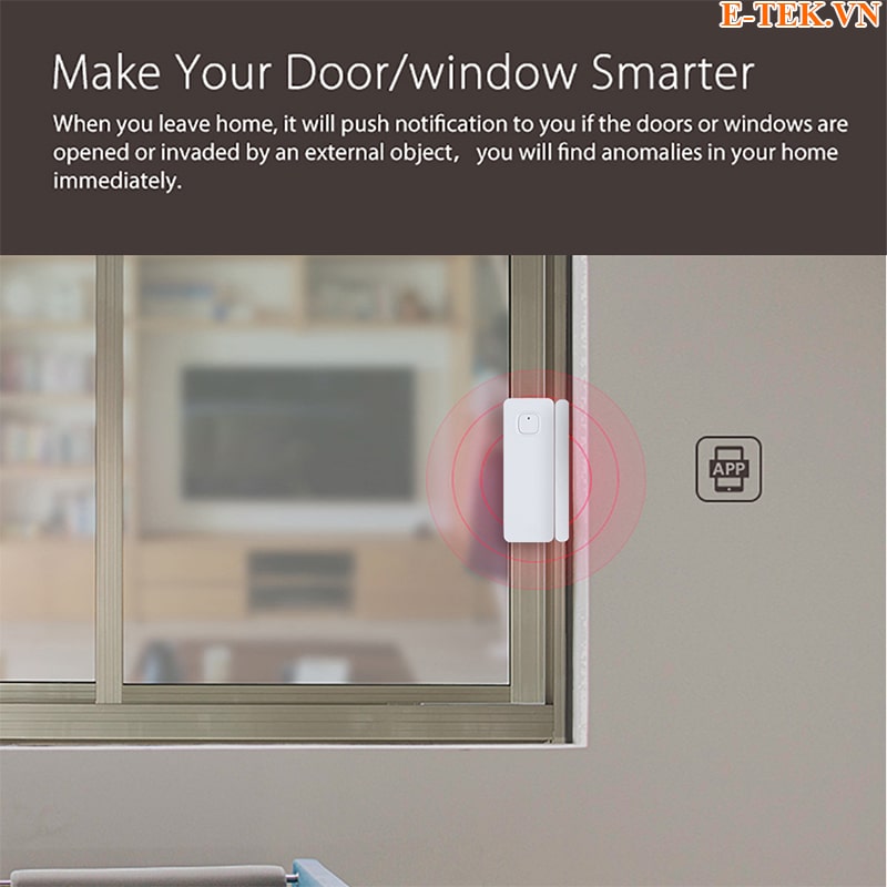 Cảm biến cửa Tuya Wifi Moes WSS-D-GWM kết nối wifi không dây