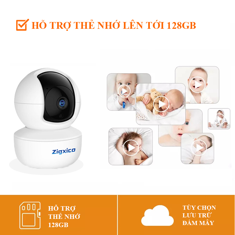 Camera wifi tuya 360 độ FullHD hỗ trợ thẻ nhớ tới 128GB