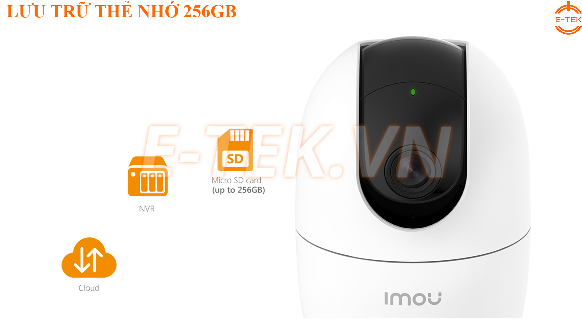 Camera WIFI 360 IMOU A22EP thẻ nhớ lưu trữ 256GB