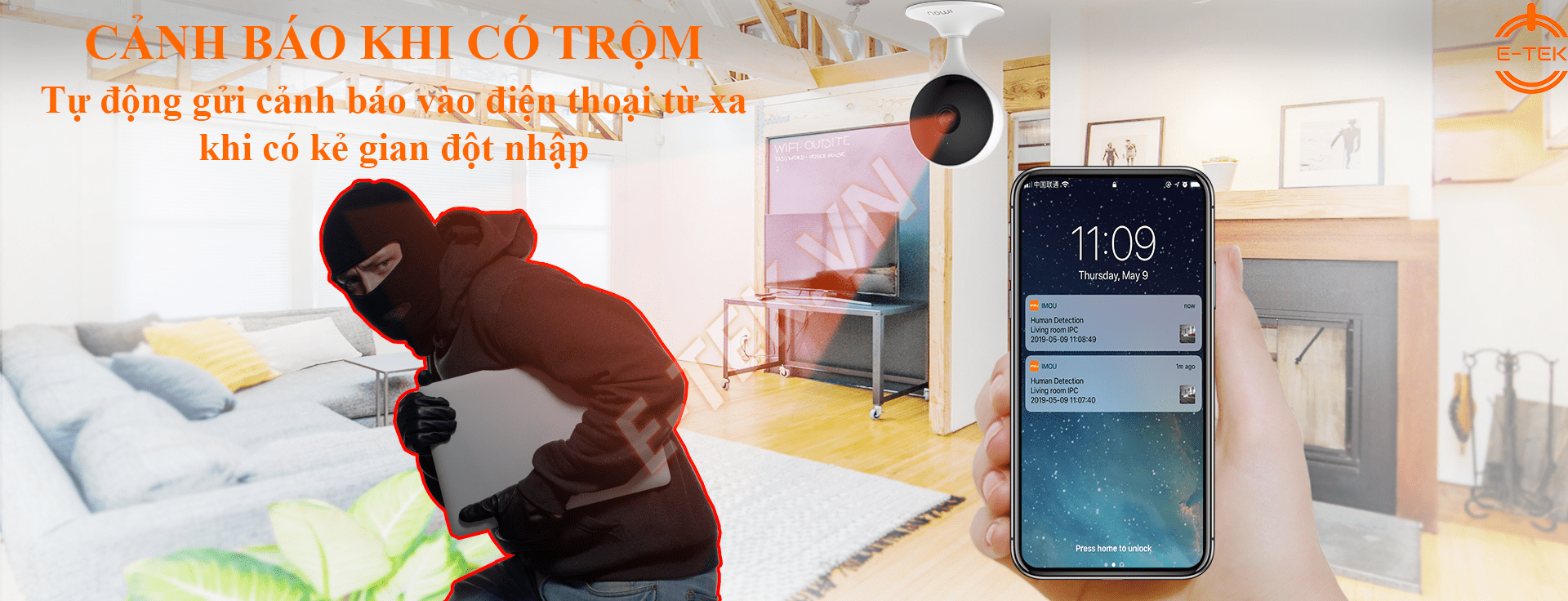 Camera WIFI IMOU C22EP gửi cảnh báo báo động