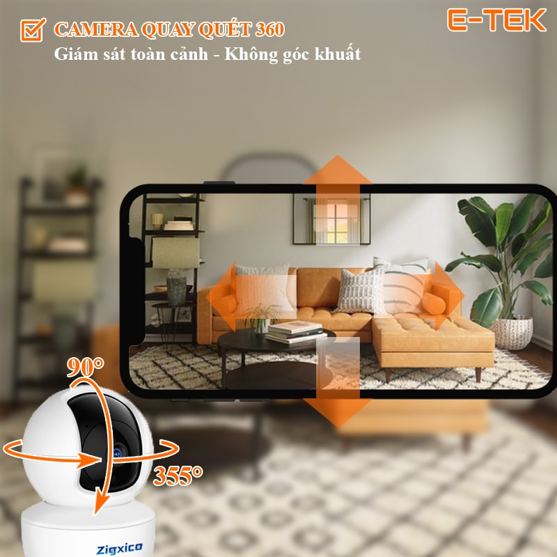 Camera wifi TUYA quay quét 360 độ