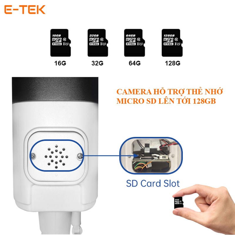 Camera wifi tuya ngoài trời full HD, mầu đêm W02DR2 thẻ nhớ 128GB