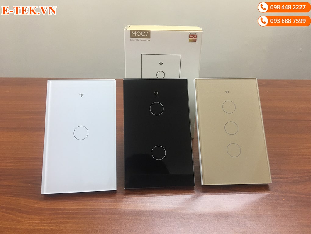 Công tắc cảm ứng wifi mặt chữ nhật