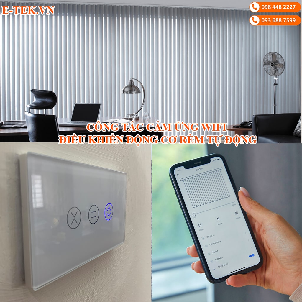 Công tắc cảm ứng wifi điều khiển động cơ rèm