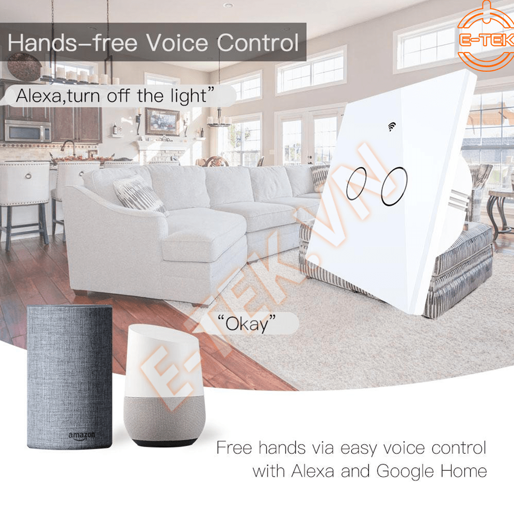Công tắc cảm ứng WIFI thông minh TUYA hỗ trợ điều khiển bằng giọng nói