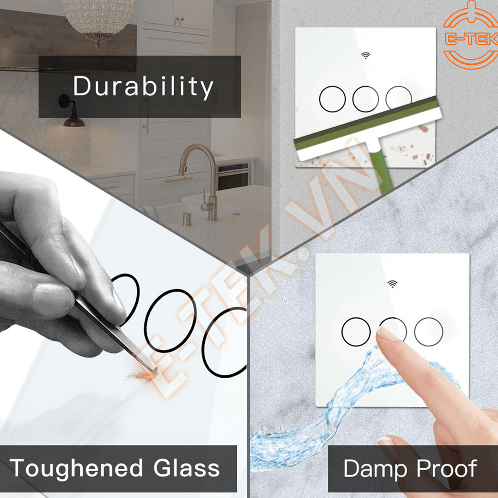 Công tắc cảm ứng WIFI thông minh TUYA hoạt động bền bỉ, chống nước, chống xước