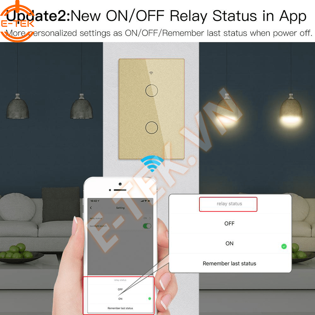 Công tắc thông minh TUYA nhớ trạng thái khi mất điện