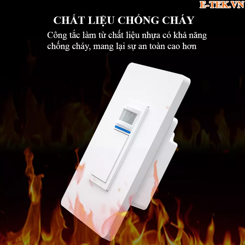 công tắc thông minh sử dụng vật liệu chống cháy cao cấp