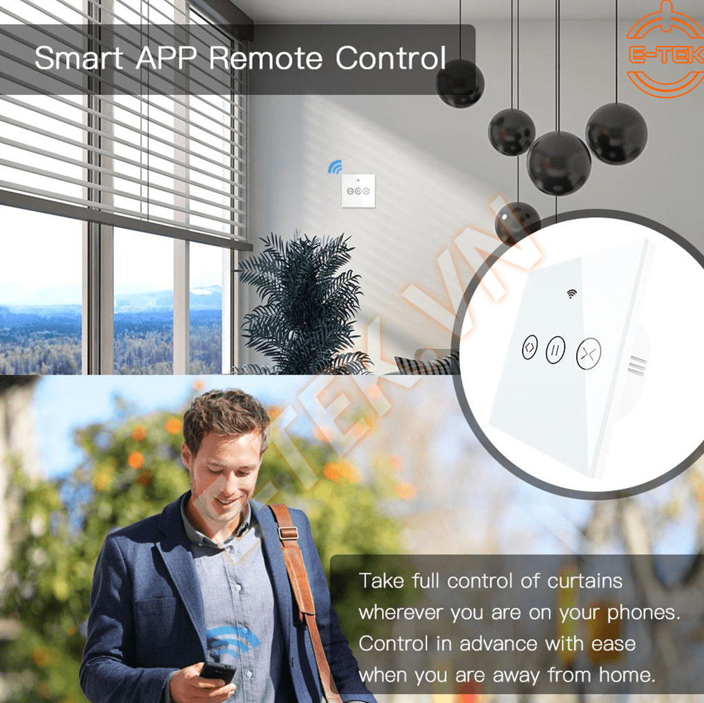 CÔNG TẮC ĐIỀU KHIỂN RÈM THÔNG MINH WIFI TUYA ỨNG DỤNG ĐIỀU KHIỂN GIỌNG NÓI