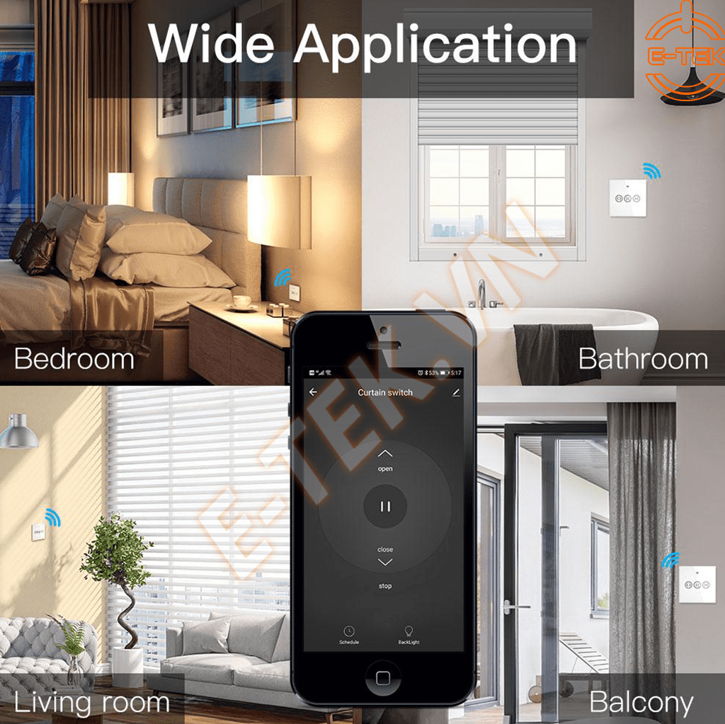 CÔNG TẮC ĐIỀU KHIỂN RÈM THÔNG MINH WIFI TUYA ỨNG DỤNG LẮP ĐẶT