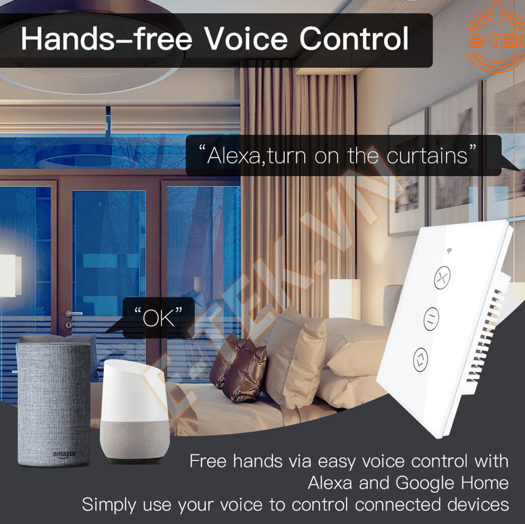 Công tắcđiều khiển RÈM thông minh TUYA  điều khiển giọng nói