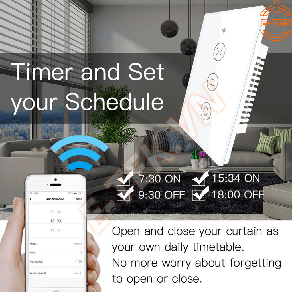 Công tắcđiều khiển RÈM thông minh TUYA  hẹn giờ tắt bật