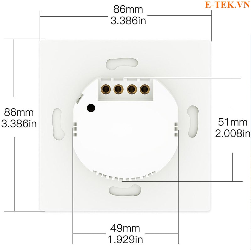 Công tắc cơ tuya chuẩn EU phù hợp với đề âm vuông