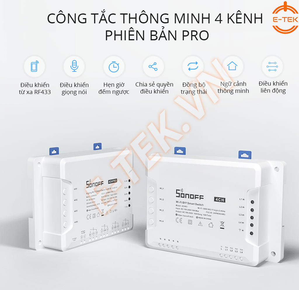 Công tắc thông minh SONOFF 4 Cổng 4CHPROR3 tính năng chính