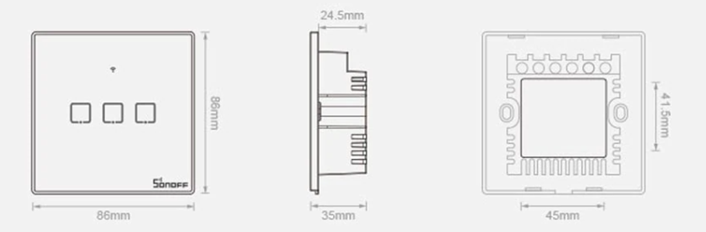 Công tắc cảm ứng thông minh SONOFF T2UK thông số kỹ thuật