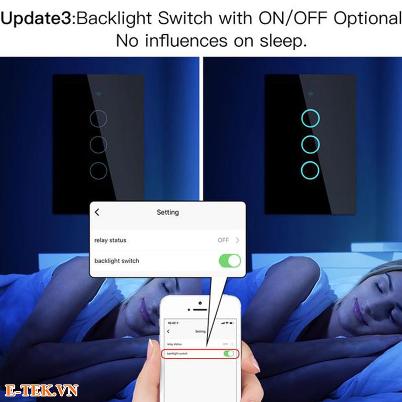 Công tắc Wifi tuya tiện dụng trong đêm