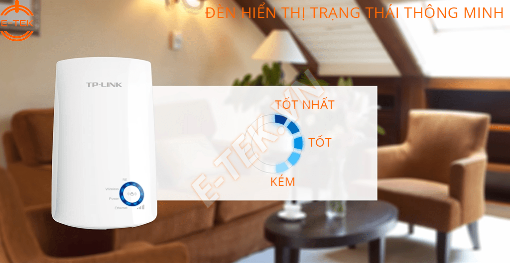 Bộ kích sóng WIFI TPlink TL-WA850RE có đèn chỉ thị trạng thái thông minh