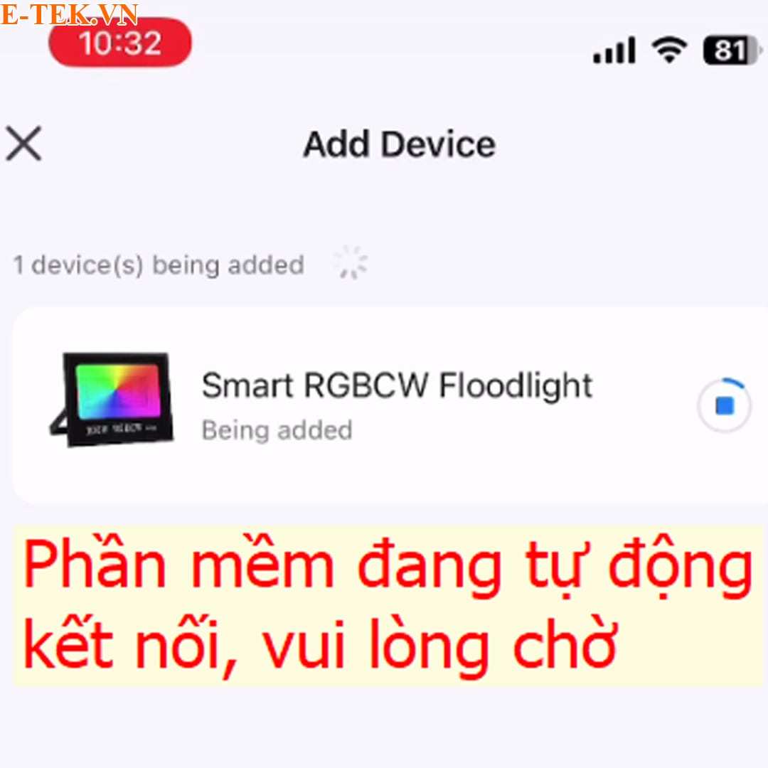 Kêt nối đèn led RGB Wifi tuya vào điện thoại tự động
