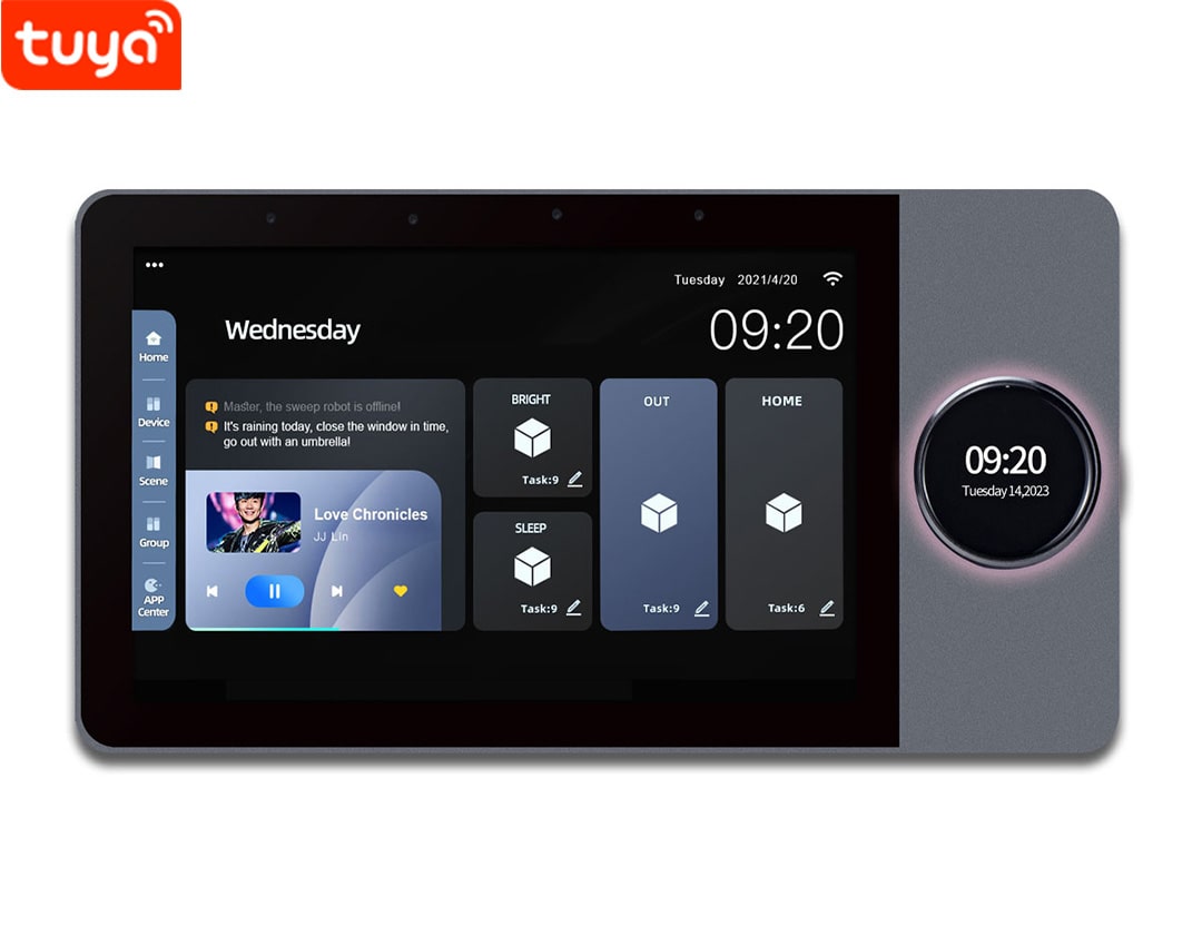 Màn hình trung tâm điều khiển nhà thông minh tích hợp amply