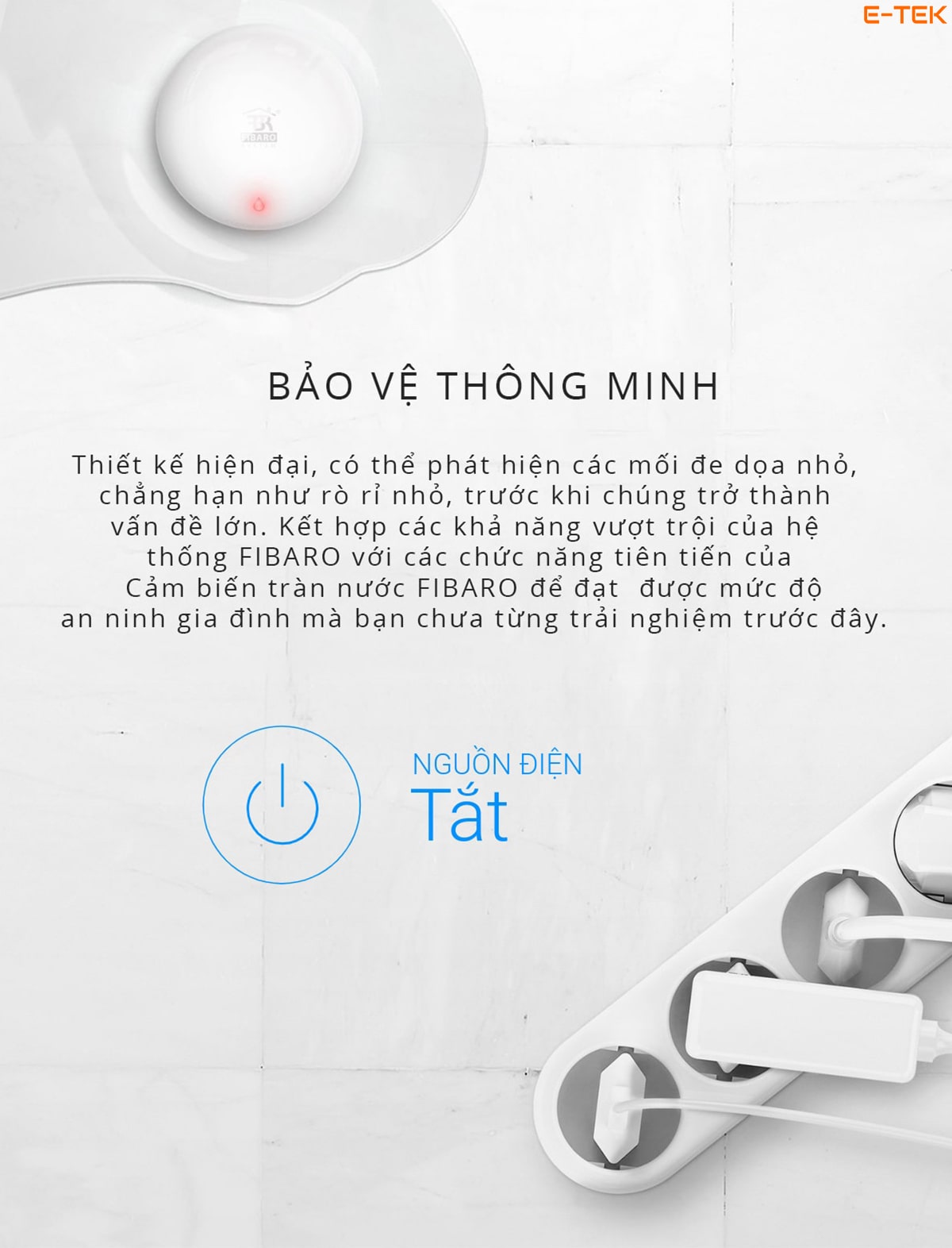 Nhà thông minh Châu Âu Fibaro cảm biến chống ngập nước