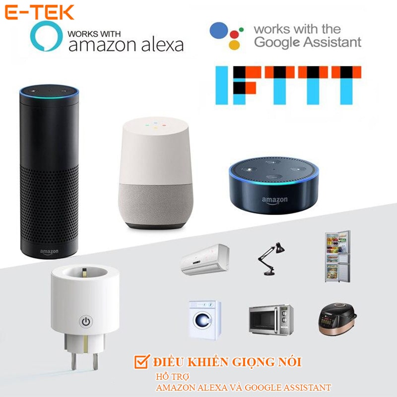 Ổ cắm điện thông minh wifi tuya, chuẩn EU, chính hãng MOES điều khiển bằng giọng nói