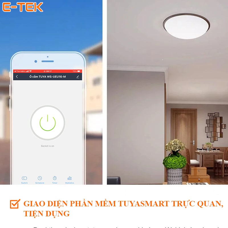 Ổ cắm điện thông minh wifi tuya, chuẩn EU, chính hãng MOES giao diện phần mềm tuyasmart