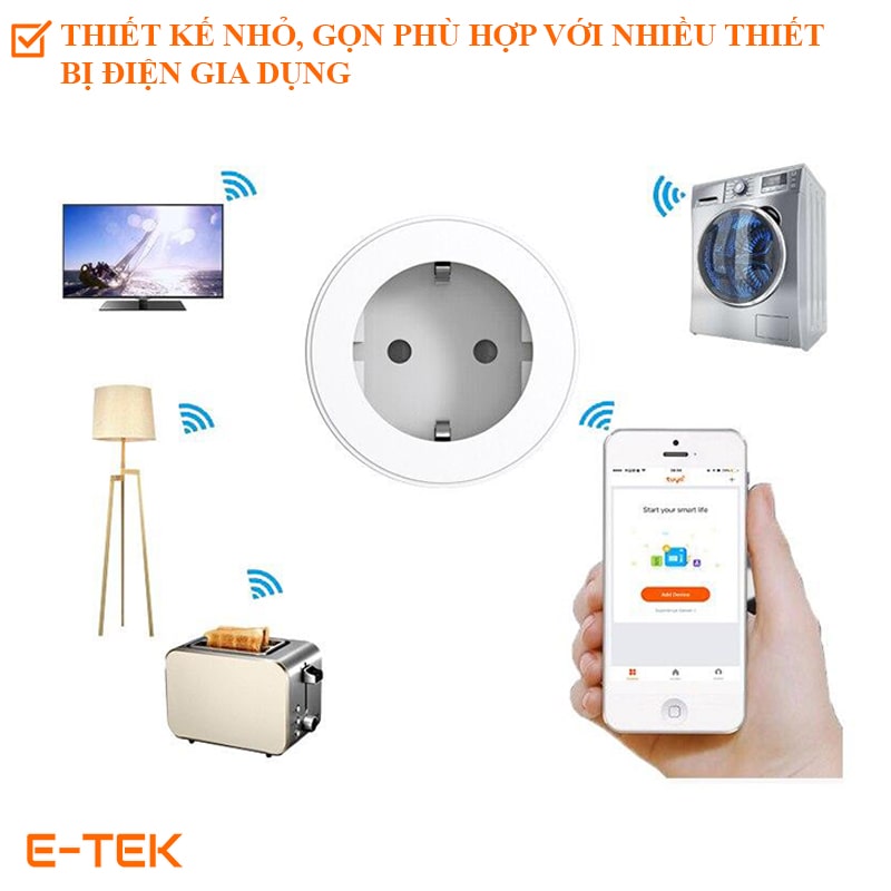 Ổ cắm điện thông minh wifi tuya, chuẩn EU, chính hãng MOES thiết kế nhỏ gọn, điều khiển từ xa