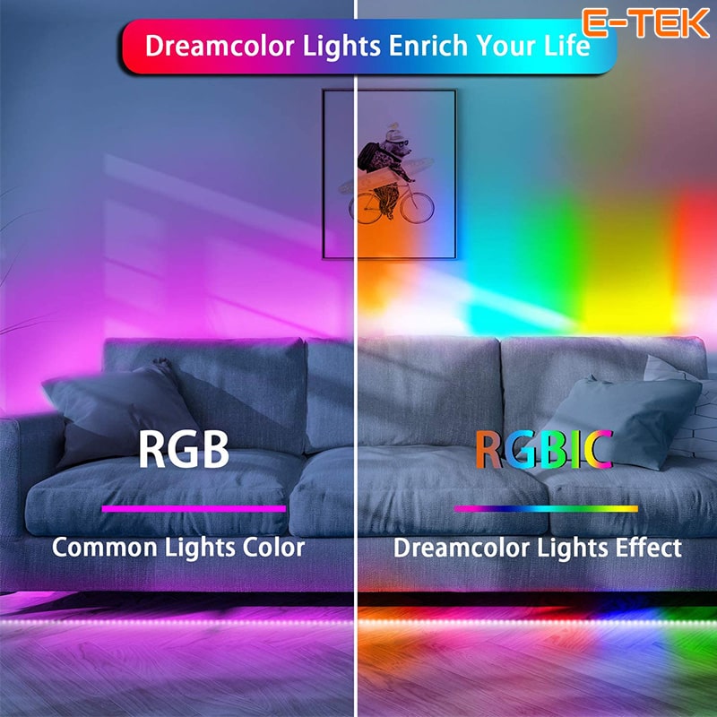 Dây led RGB sử dụng Chip IC chiếu sáng đa săc đồng thời