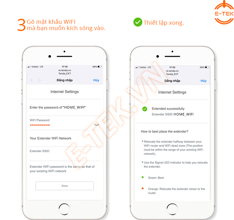 Bộ kích sóng WIFI Tenda A9 thiết lập kết nối nhanh chóng trên điện thoại