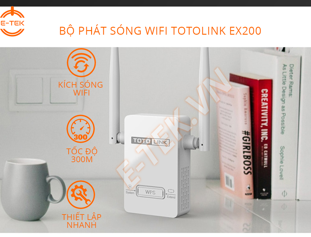 Bộ kích sóng WIFI TOTOLINK EX200 giải quyết vấn đề sóng yếu cho gia đình.