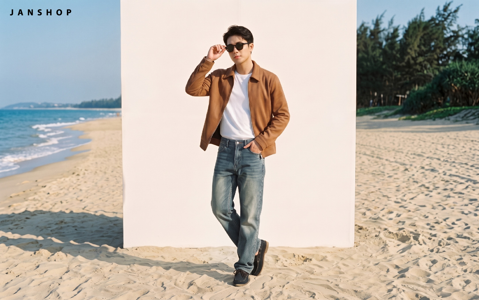 Phối đồ mua thu cho nam đẹp, phong cách cùng quần jeans và khoác da